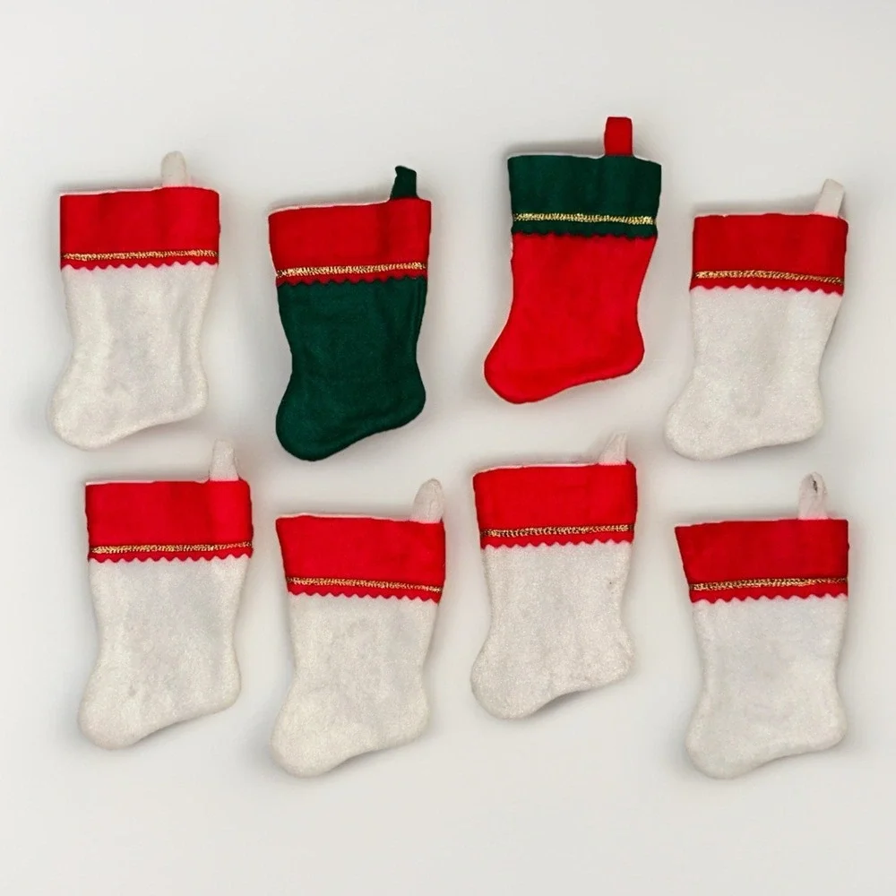Vtg Santa's Best Small Christmas Stockings Set 8 Disney Daisy Duck Pluto 6